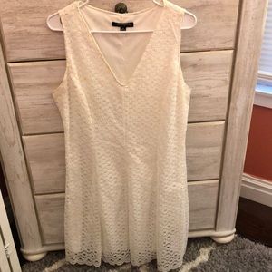 Sharagano white lace sleeveless dress | size 12